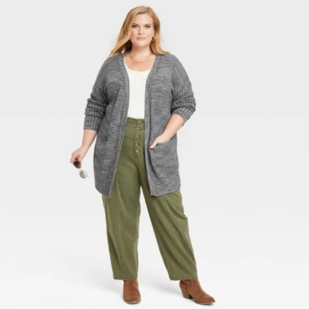 LONG SLEEVE MARLED CARDIGAN SWEATER